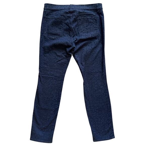Ann Taylor Jeans Womens 12 Blue Modern Leopard Print Stretch Skinny Denim Pants - Picture 7 of 12